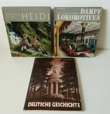 SAMMELBILDERALBEN - 3 Stück - Deutsche Geschichte - Dampflokomotiven - Heidi 