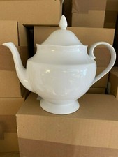 Teekanne  1,2 Liter aus Porzellan weiß Kanne Krug Shabby Chic Vintage