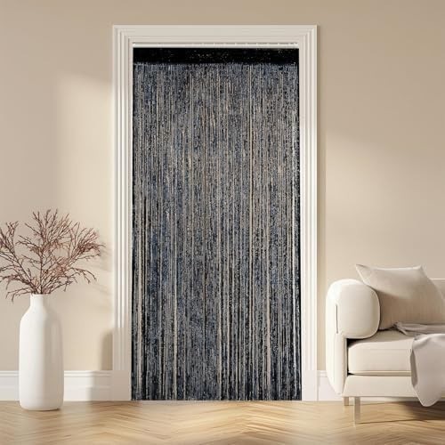Fadenvorhang schwarz 100x200cm - fadenvorhang,