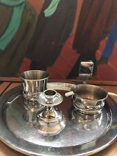 Vintage Tablett Rauch Set Kerzenständer Aschenbecher