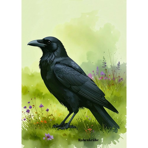 Postkarte vogel rabenkrähe - postkarte,