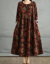 ❣️Maxikleid Blogger Boho Kleid Taschen Leinen L 40 XL 42 XXL 44 oversize