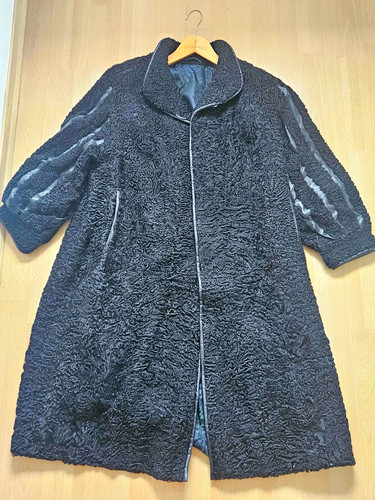 Damen leder mantel schwarz - mantel,