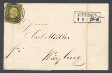 828655) Preußen EF Nr.4 mit Nummernstempel 1549 Viersen 