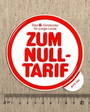 Aufkleber/Sticker Sparkasse Zum Null-Tarif Das Girokonto für junge Leute