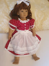 Puppen- Kleid-Dirndl, Puppenkleidung, Länge ca. 46 cm, Handarbeit