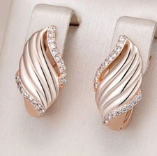 Luxus Ohrringe 585 Rolled Roségold Walzgold überzogen mit CZ für Damen Geschenk