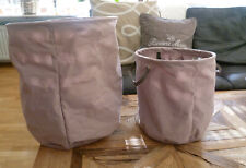 2er Set Aufbewahrungskorb Korb  Brocade Samt altrosa Kinderzimmer
