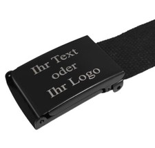 Stoffgürtel Klappschnalle mit Ihr Logo oder Ihr Text mit Lasergravur