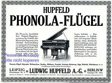 Klavier Phonola Hupfeld Reklame 1911 Berlin selbstspielendes Musikrolle Flügel +
