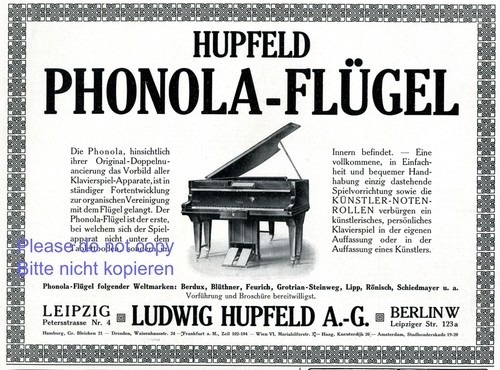 Klavier phonola hupfeld - phonola,