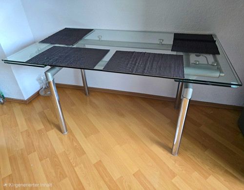 Rechteckiger glas esstisch - glas-esstisch, mit