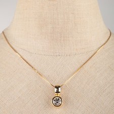 Collier Kette Halskette vergoldet mit Anhänger 40 cm Schmuck Punze Reh Gazelle