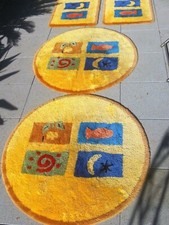 70er Meusch Badeteppich 4er