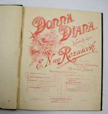 Altes Notenbuch Donna Diana - Die komische Oper Pianoforte Notensammlung 9035