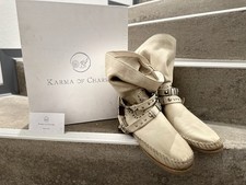 Karma of Charme Mokassin Stiefel Boots Gr.40 Beige/Creme Made in Italy