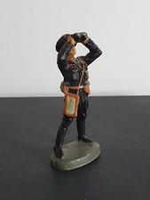 Elastolin Lineol Offizier Panzer Truppe nach Flugzeug sehend Militär II WK Masse