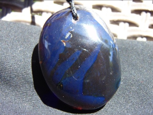 Blauer bernstein anhänger - ​blauer,