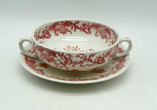 Suppentasse mit Untertasse von Villeroy & Boch Valeria rot Griff Senkrecht