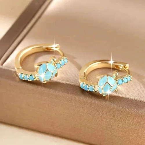 Mini creolen schildkröte 18k - creolen,