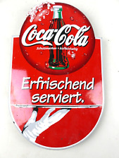 Email Schild Coca Cola Erfrischend Serviert Werbeschild Emaille 25x40cm NK-118