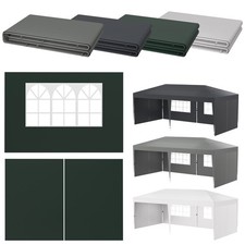 6-tlg. Seitenteile Set für Pavillon Gartenzelt 3x6m Fenster Seitenwand 4 Farben