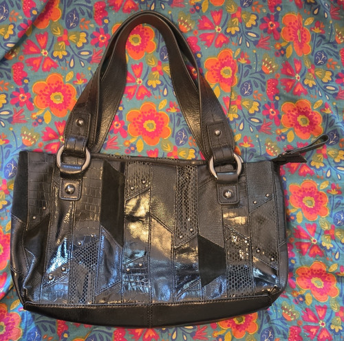 Fossil black leather multi - black,