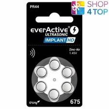 6 Everactive Ultrasonic Größe 675 Pr44 Implant Hd Batteries Hörgerät 1,45V Neu