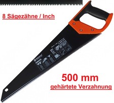 Profi Handsäge Baumsäge Fuchsschwanz Garten Holz Säge 500mm gehärteter Zugzahn