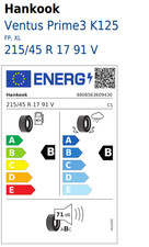Hankook Ventus Prime3 215/45