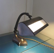 Jugendstil Klavier Lampe Metall Banker Lamp Schreibtischlampe _ 1915-20er