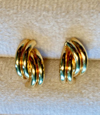 Hübsche 750er GG Goldstecker in Form Halbcreole Ohrringe 18k Damen NEU