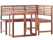 Möbelset Mathilda, 2-teilig, Tisch und Eckbank, Akazienholz massiv - B