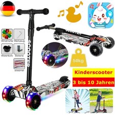 TOYHB  Kinderroller mit LED Räder Kinderscooter Dreiradscooter Scooter ab 3 Jahr