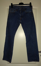 Levi's 501 Herren Jeans Blau verwaschener Look Knöpfe Gr W29/L30