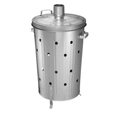 GROSSE 90L VERBRENNUNGSANLAGE FEUERTONNE VERZINKT GARTEN BRENNEN MÜLL MÜLL