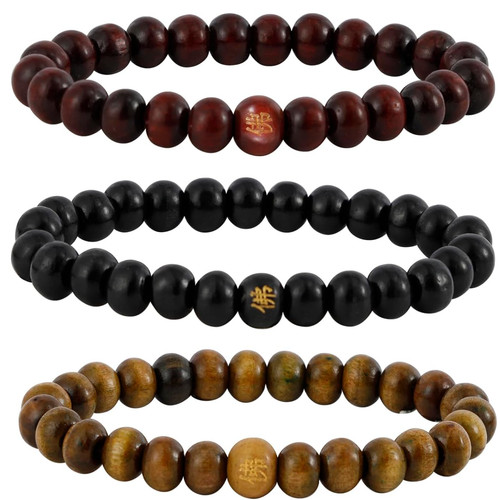 Holzperlen armband tibetisch - armband,