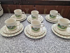 18tlg Kaffee Tee-Kuchen-Service  Teller Tassen Untertassen Guter Zustand