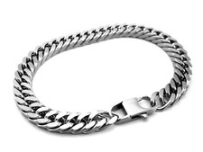 Edelstahl Panzerarmband Brushed Rocker, Biker Armband (A053)