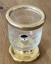 NAGEL Glas, kl. Vase, Schale, Golddekor! Ca. 10 cm hoch, 7,5 cm breit.GEBRAUCHT!