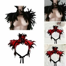 Gotischer natürlicher Feder Umhang Schal Stola Poncho Halsband Kragen