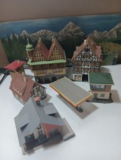 AUHAGEN, VOLLMER ? - H0 - 7 x Gebäude Bürgerhaus Fachwerkhaus Geschäftshaus H25