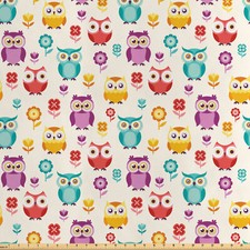 Eulen Satin Stoff als