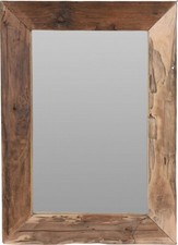 Wandspiegel Garderobenspiegel Teakholz 70x50 cm Unbehandelt Naturholz Flur Bad