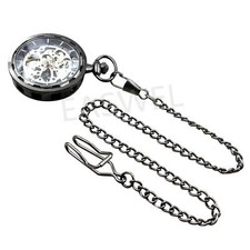 Men Women Antique Skeleton Steampunk Windup Mechanical Pocket Watch Gift Trendy