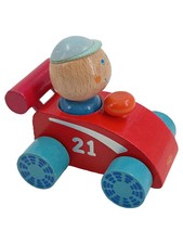 HABA Spielzeugauto Holz Rennauto Rot mit Fahrer 11 cm Kinder Spielzeug