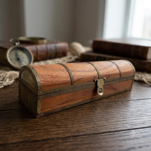 Vintage holz schatulle - holz,