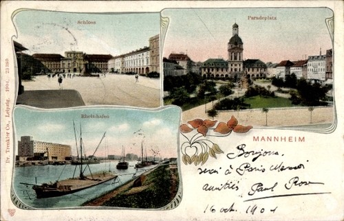Mannheim rhein schloss - ak, rhein,