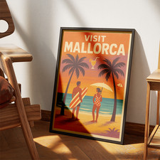 Mallorca Retro Poster A3 –
