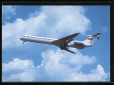 Flugzeug IL-62 der Aeroflot am Himmel, Ansichtskarte 